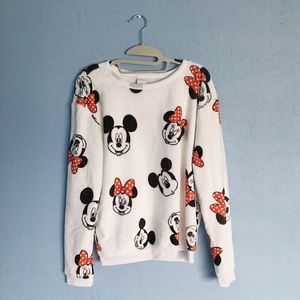 Disney Mickey & Minnie Mouse Head Sweatshirt